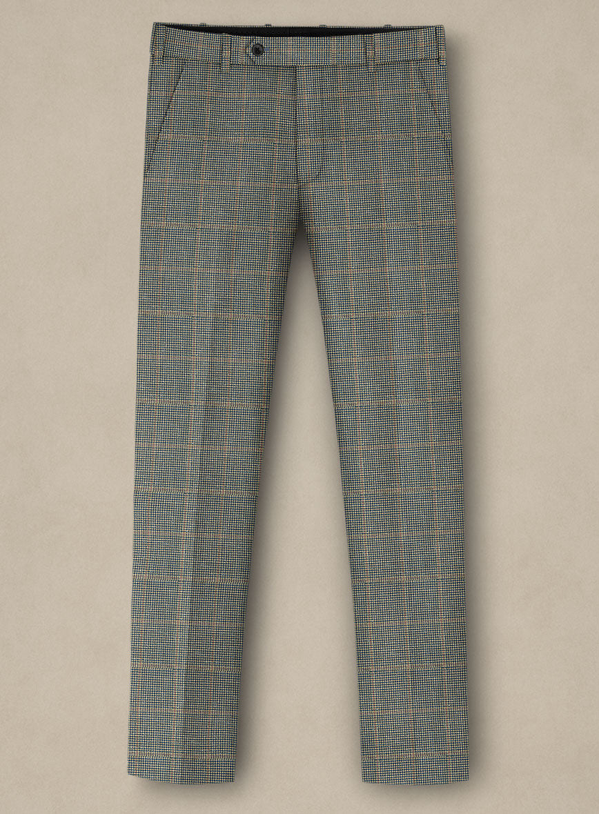 Italian Murano Sero Houndstooth Wool Linen Silk Pants - StudioSuits
