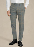 Italian Murano Sero Houndstooth Wool Linen Silk Pants - StudioSuits