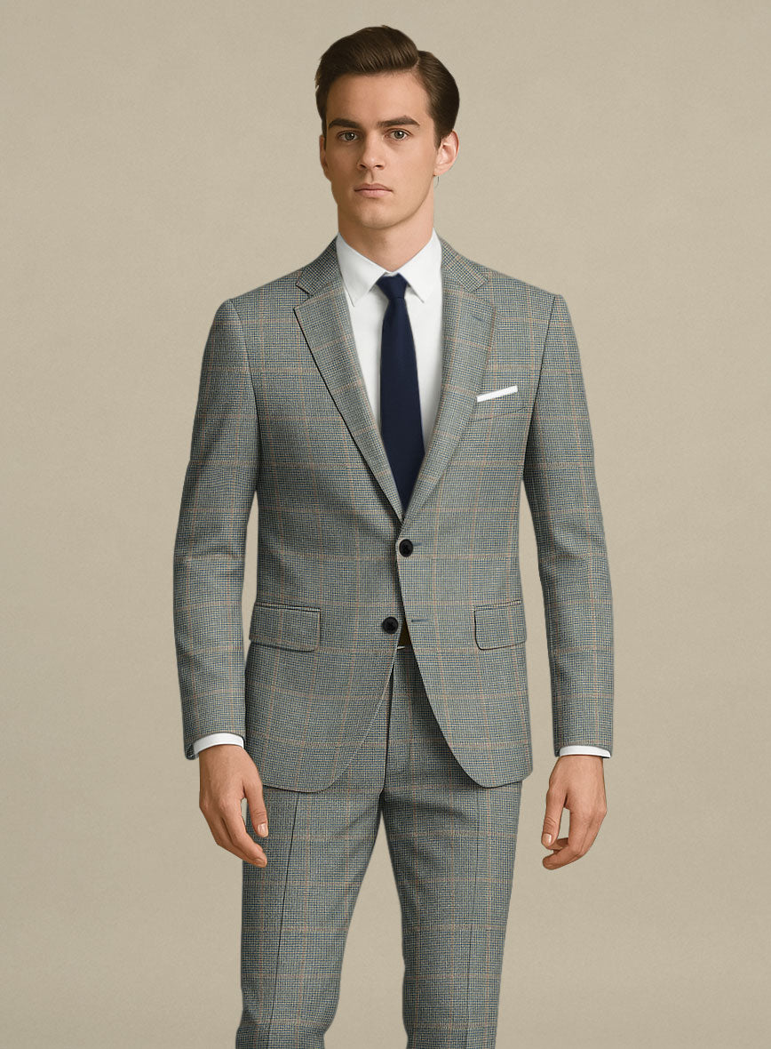Italian Murano Sero Houndstooth Wool Linen Silk Jacket - StudioSuits