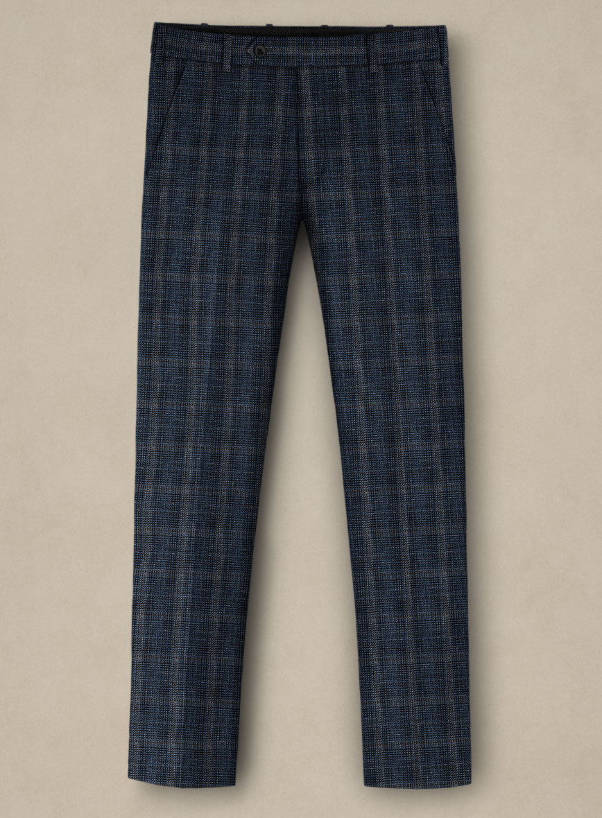 Italian Murano Sovil Blue Wool Linen Silk Pants - StudioSuits