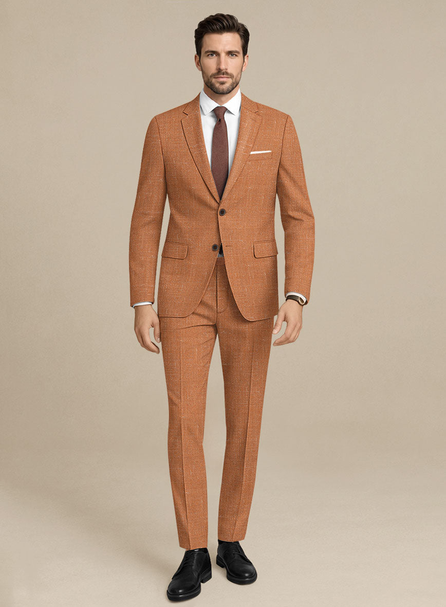 Italian Murano Tuscan Clay Wool Linen Silk Suit - StudioSuits