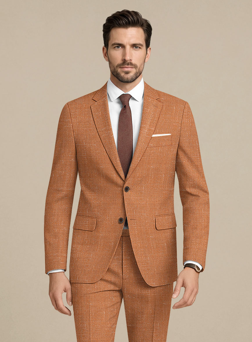 Italian Murano Tuscan Clay Wool Linen Silk Suit - StudioSuits