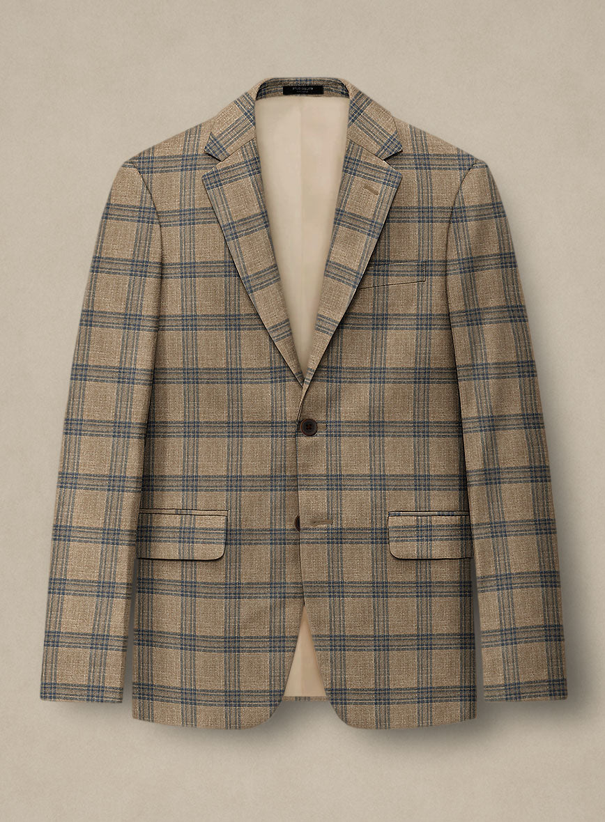 Italian Murano Vaier Brown Wool Linen Silk Jacket - StudioSuits