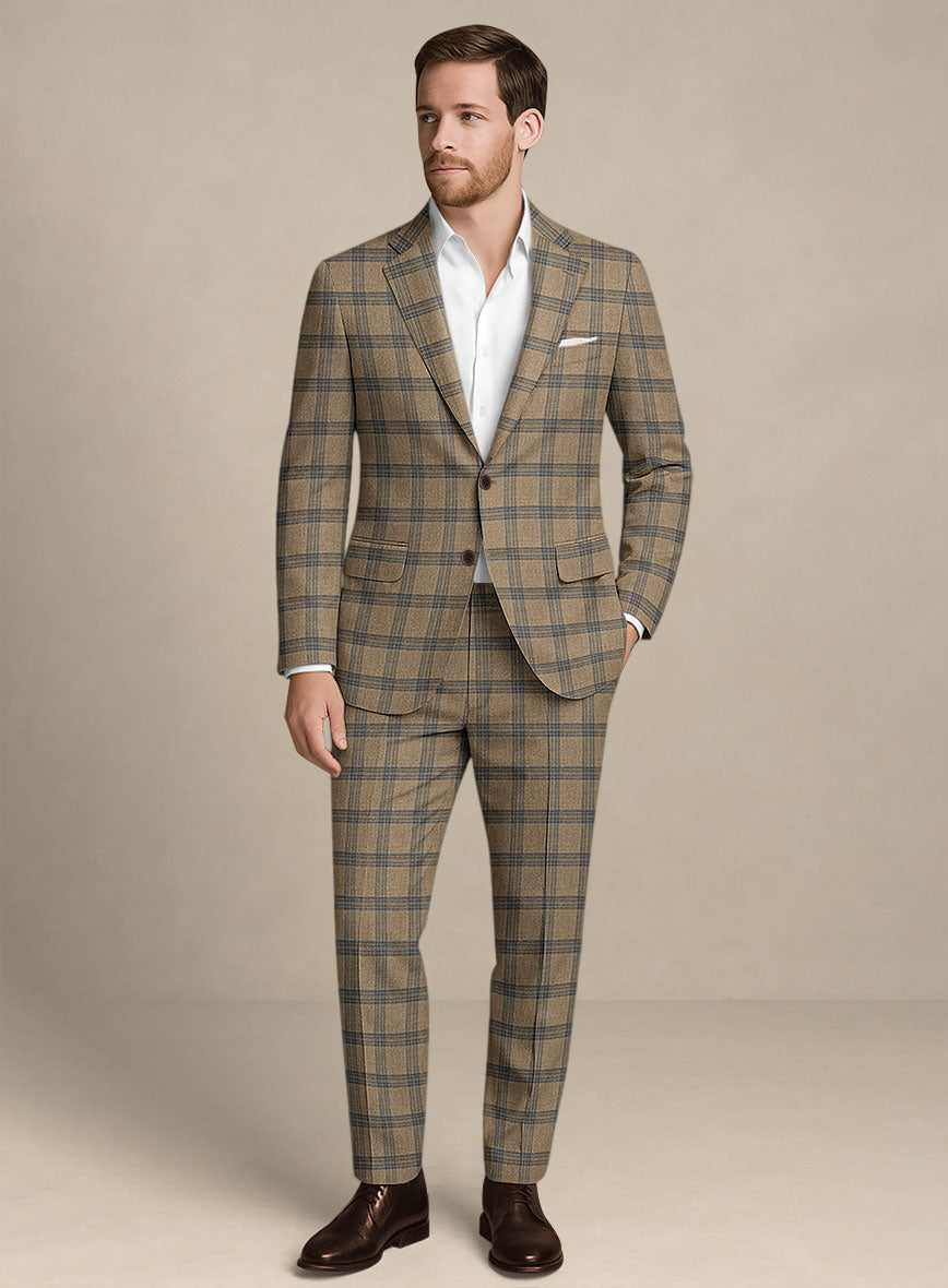 Italian Murano Vaier Brown Wool Linen Silk Suit - StudioSuits