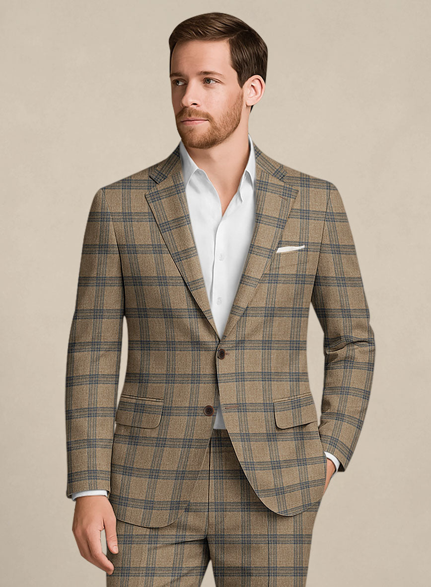 Italian Murano Vaier Brown Wool Linen Silk Suit - StudioSuits