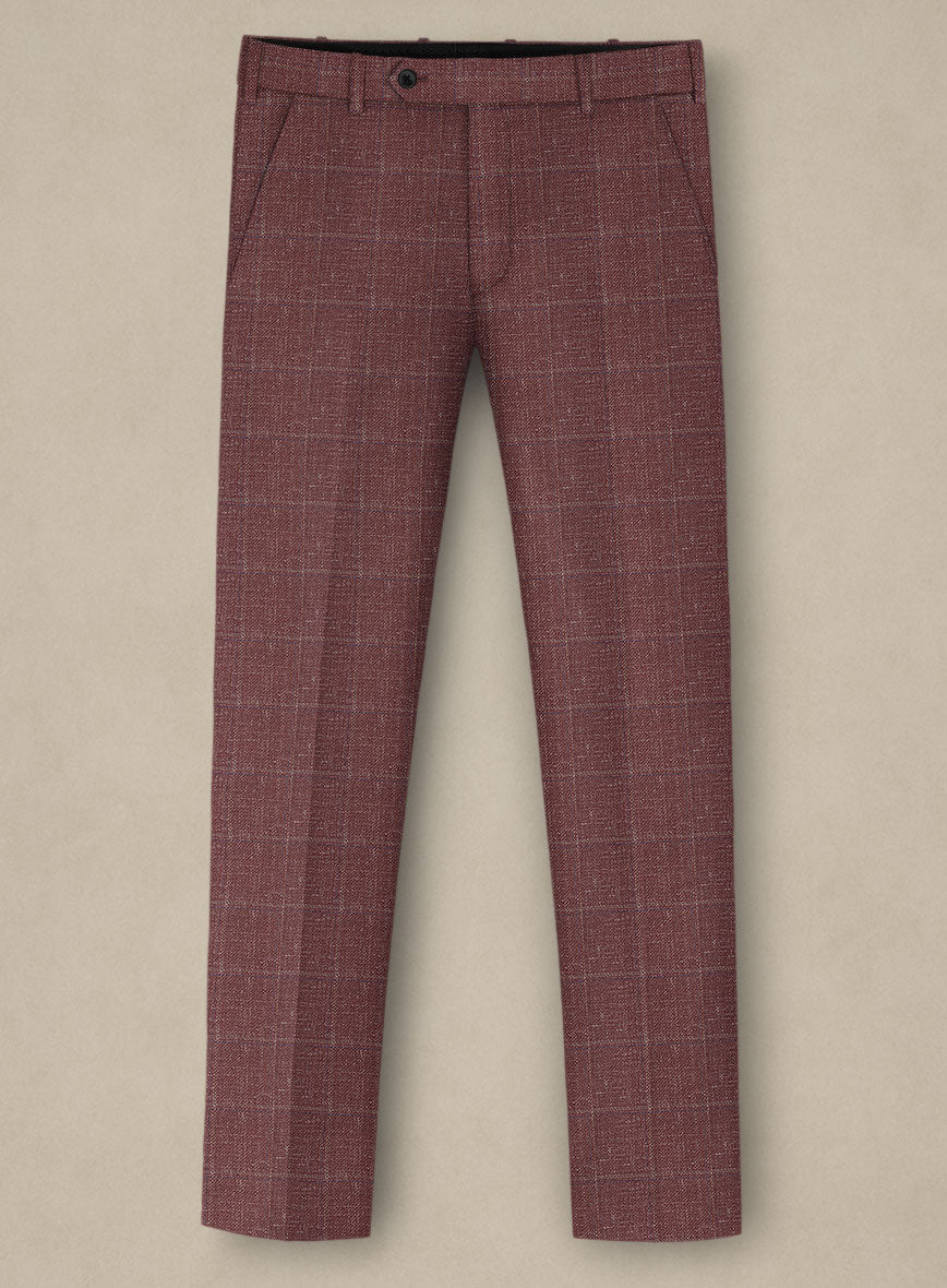 Italian Murano Vireja Mauve Wool Linen Silk Pants - StudioSuits