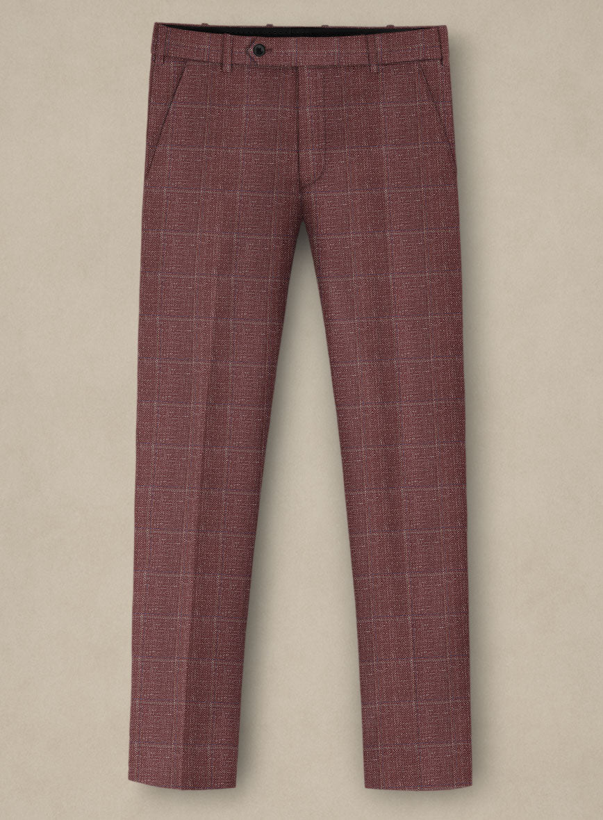 Italian Murano Vireja Mauve Wool Linen Silk Pants - StudioSuits