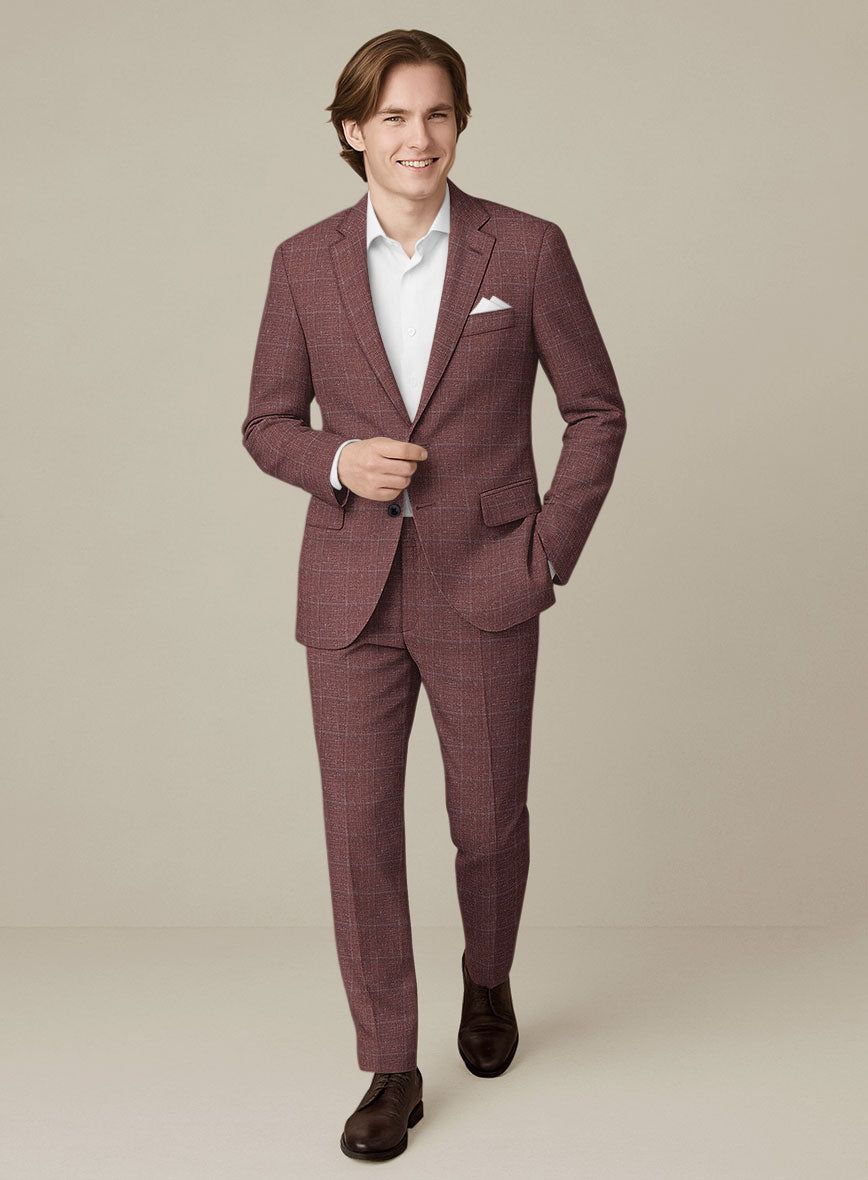 Italian Murano Vireja Mauve Wool Linen Silk Suit - StudioSuits