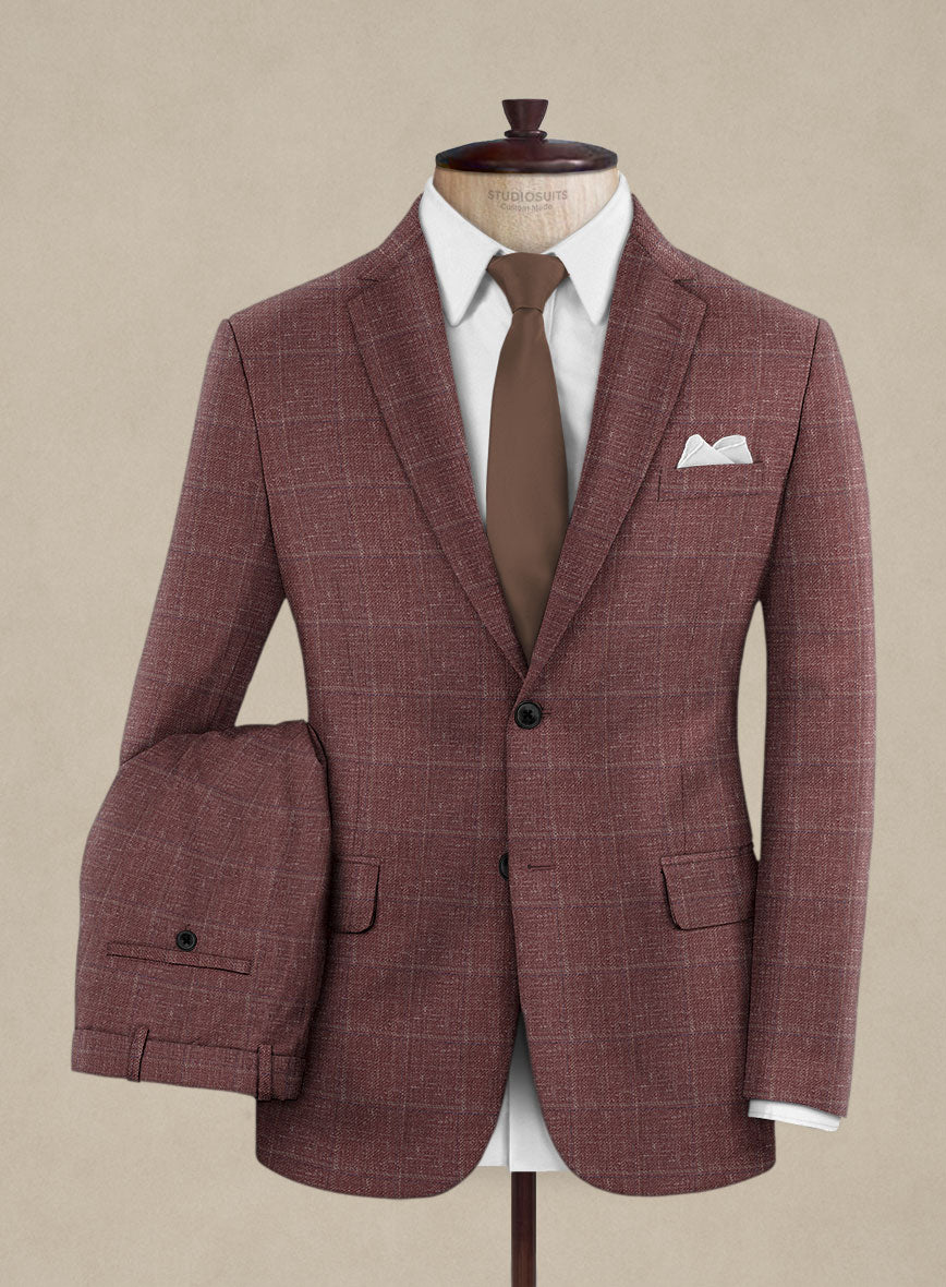 Italian Murano Vireja Mauve Wool Linen Silk Suit - StudioSuits