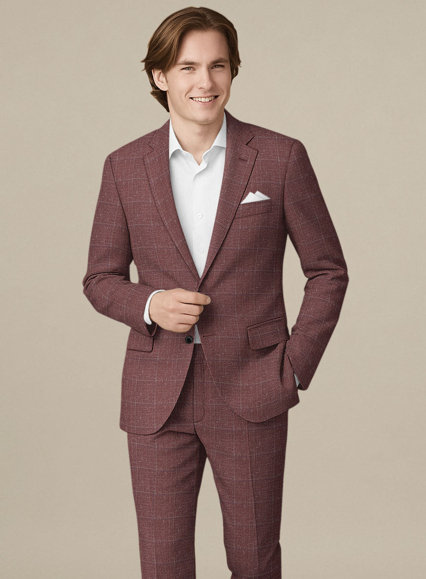 Italian Murano Vireja Mauve Wool Linen Silk Suit - StudioSuits