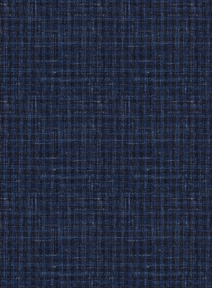 Italian Murano Zonla Blue Wool Linen Pants - StudioSuits