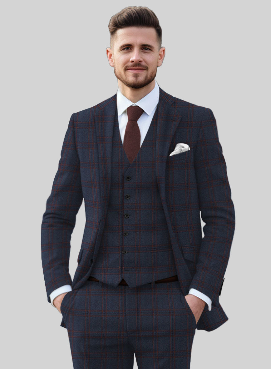 Italian Narciso Check Tweed Suit - StudioSuits