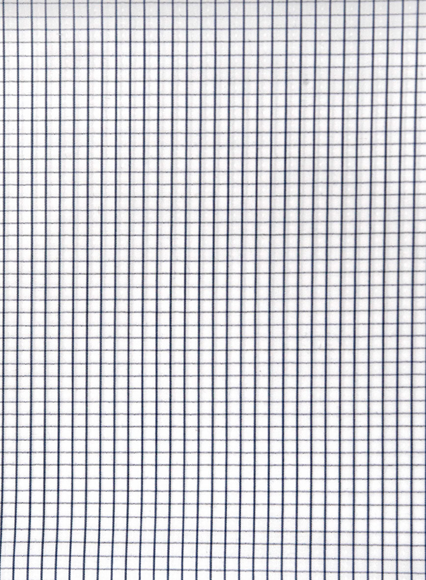 Italian Navy Blue Windowpane Shirt - StudioSuits