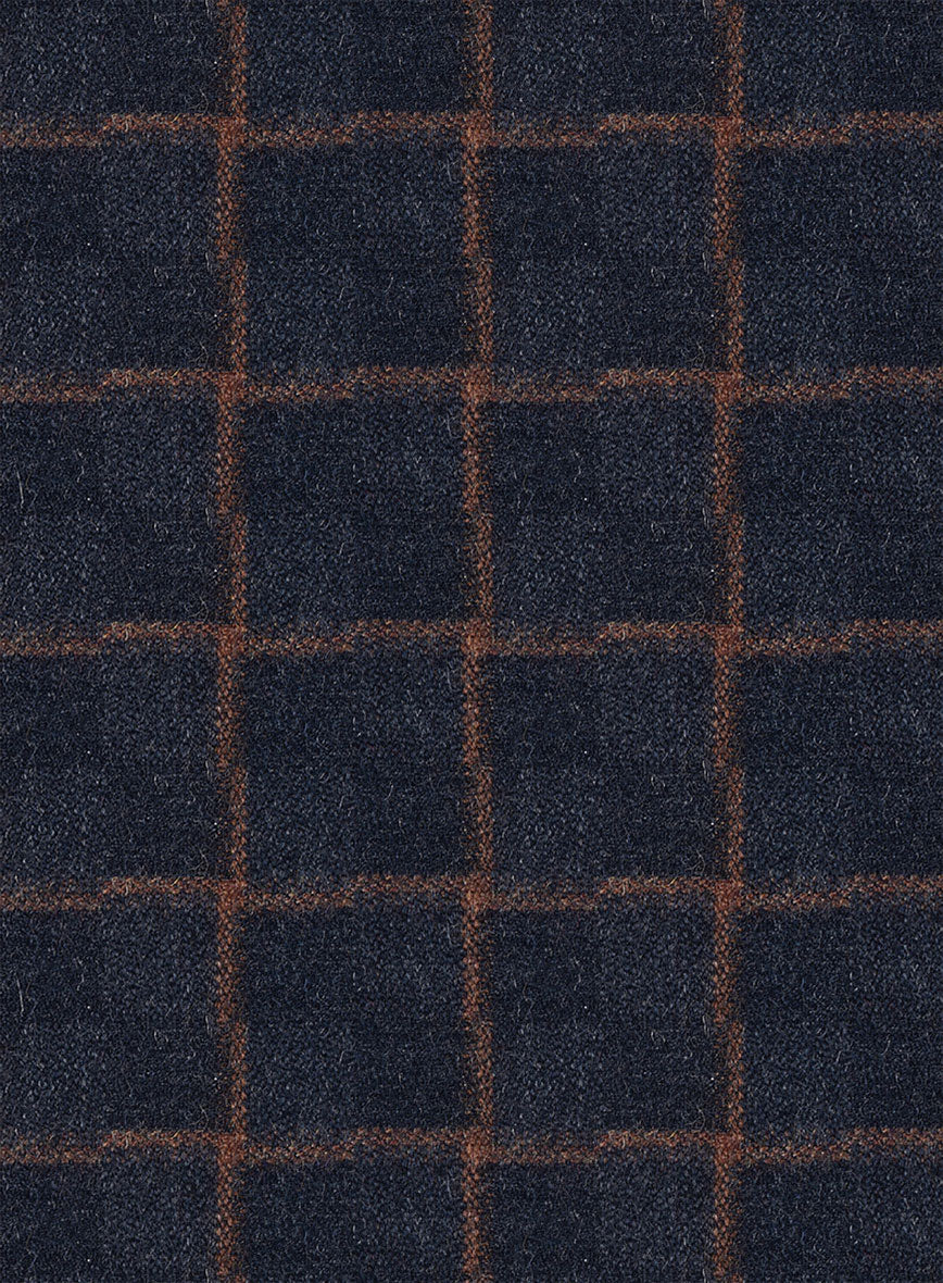Italian Navy Terra Check Tweed Pants - StudioSuits