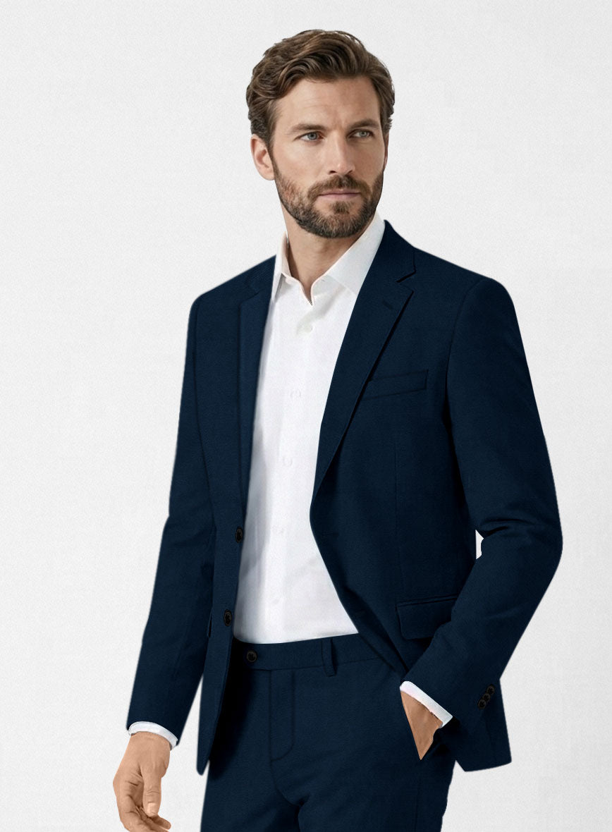 Italian Nile Blue Cotton Stretch Suit - StudioSuits