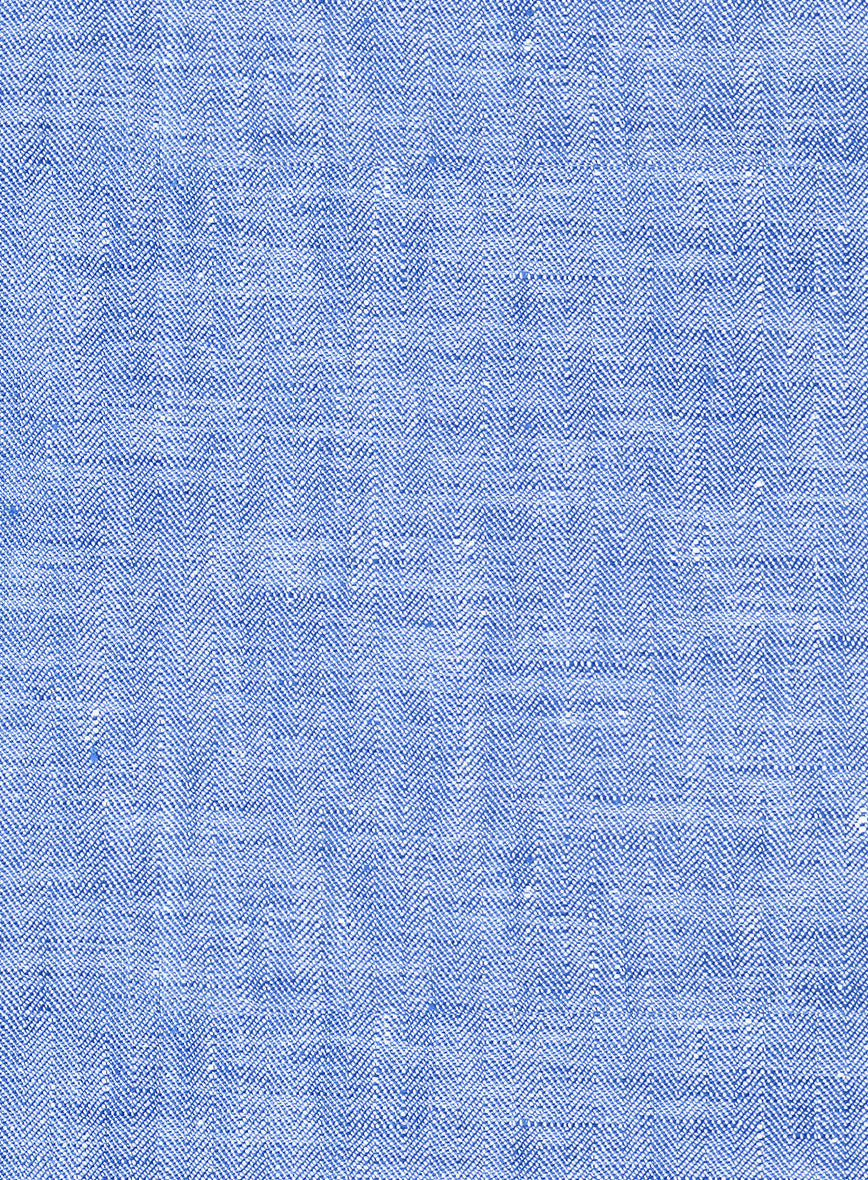 Italian Nile Blue Linen Shorts - StudioSuits