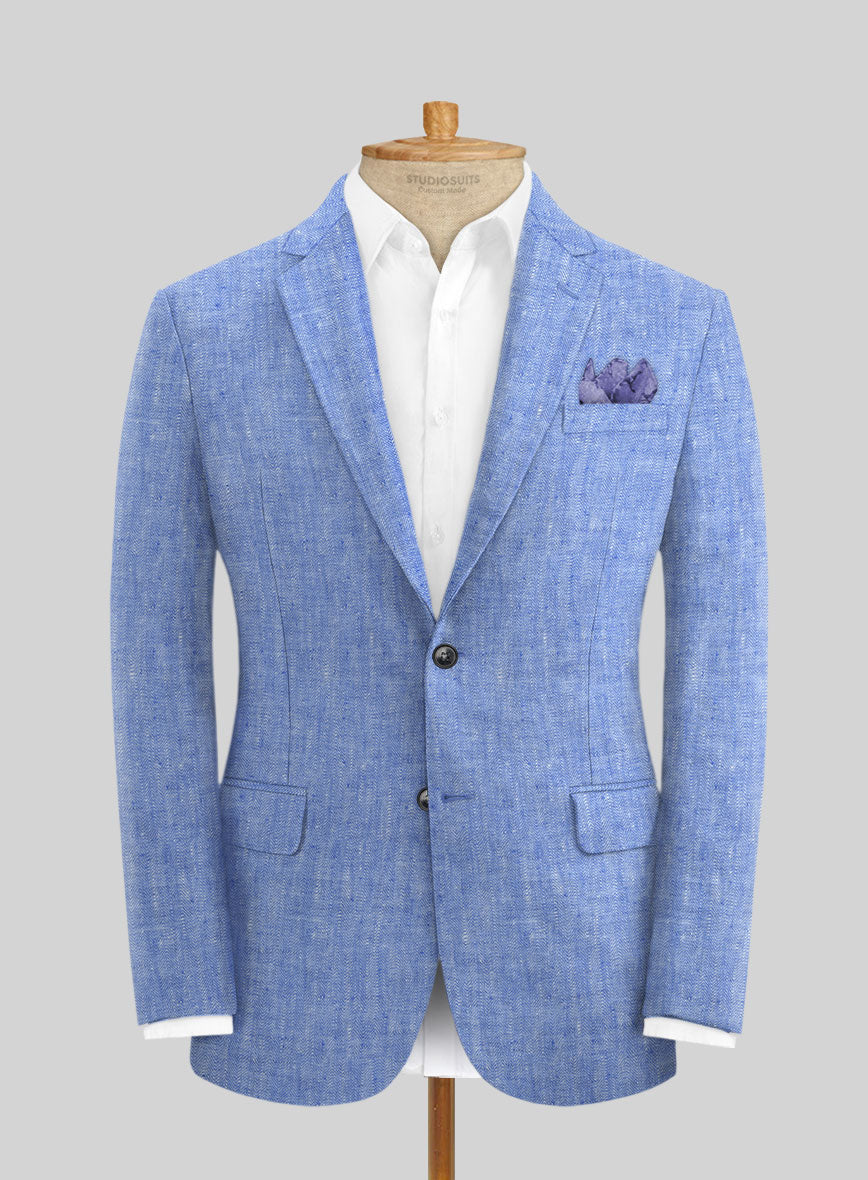 Italian Nile Blue Linen Suit - StudioSuits