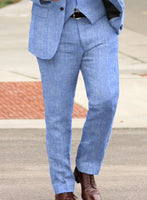 Italian Nile Blue Linen Suit - StudioSuits