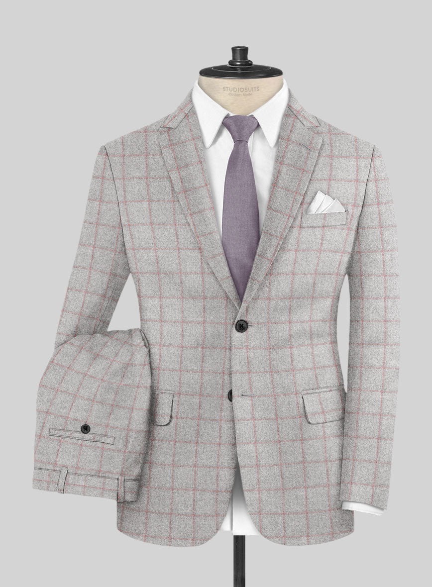 Italian Norezi Gray Wool Suit - StudioSuits