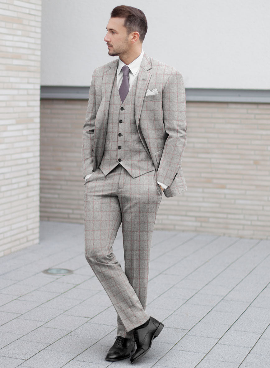 Italian Norezi Gray Wool Suit - StudioSuits