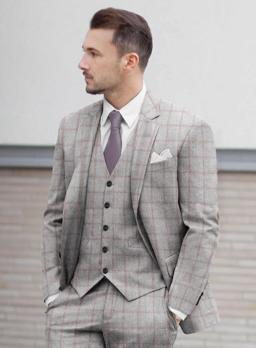 Italian Norezi Gray Wool Suit - StudioSuits