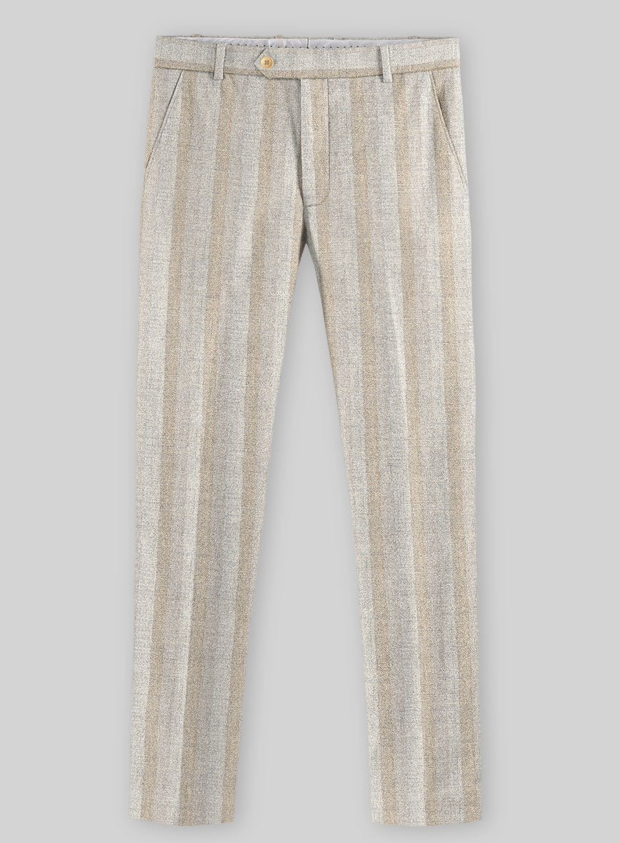 Italian Oatfield Herringbone Tweed Pants - StudioSuits