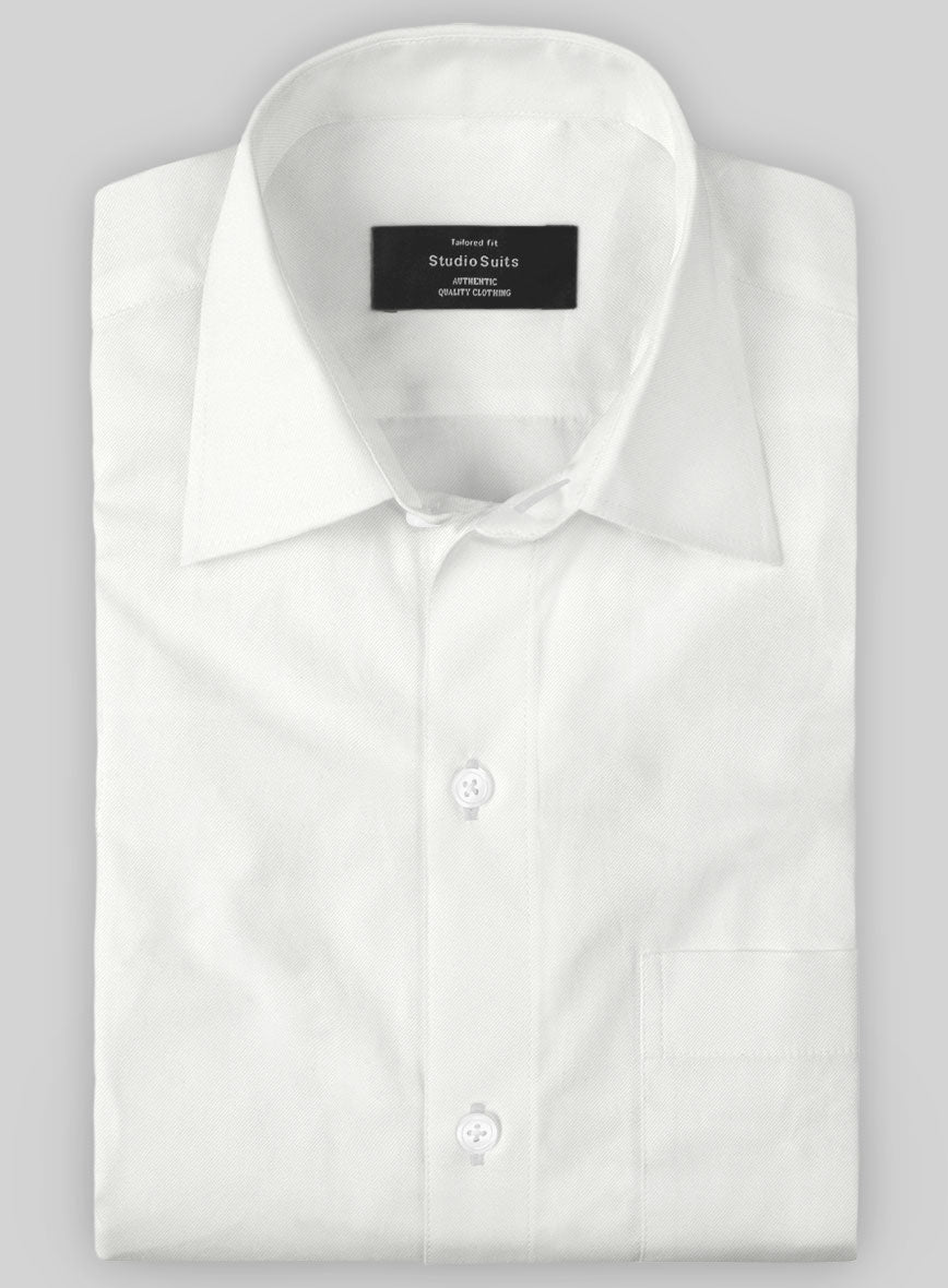 Italian Off White Cotton Shirt - StudioSuits