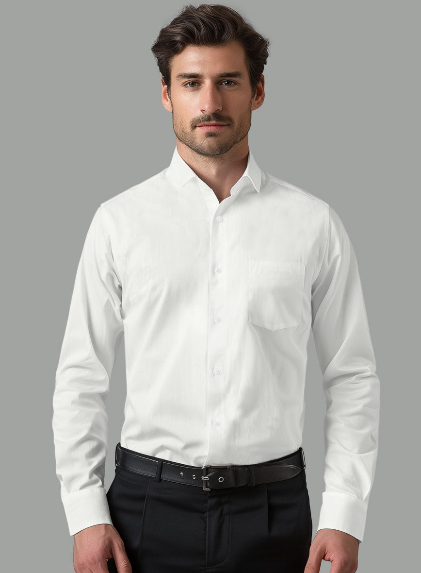 Italian Off White Cotton Shirt - StudioSuits