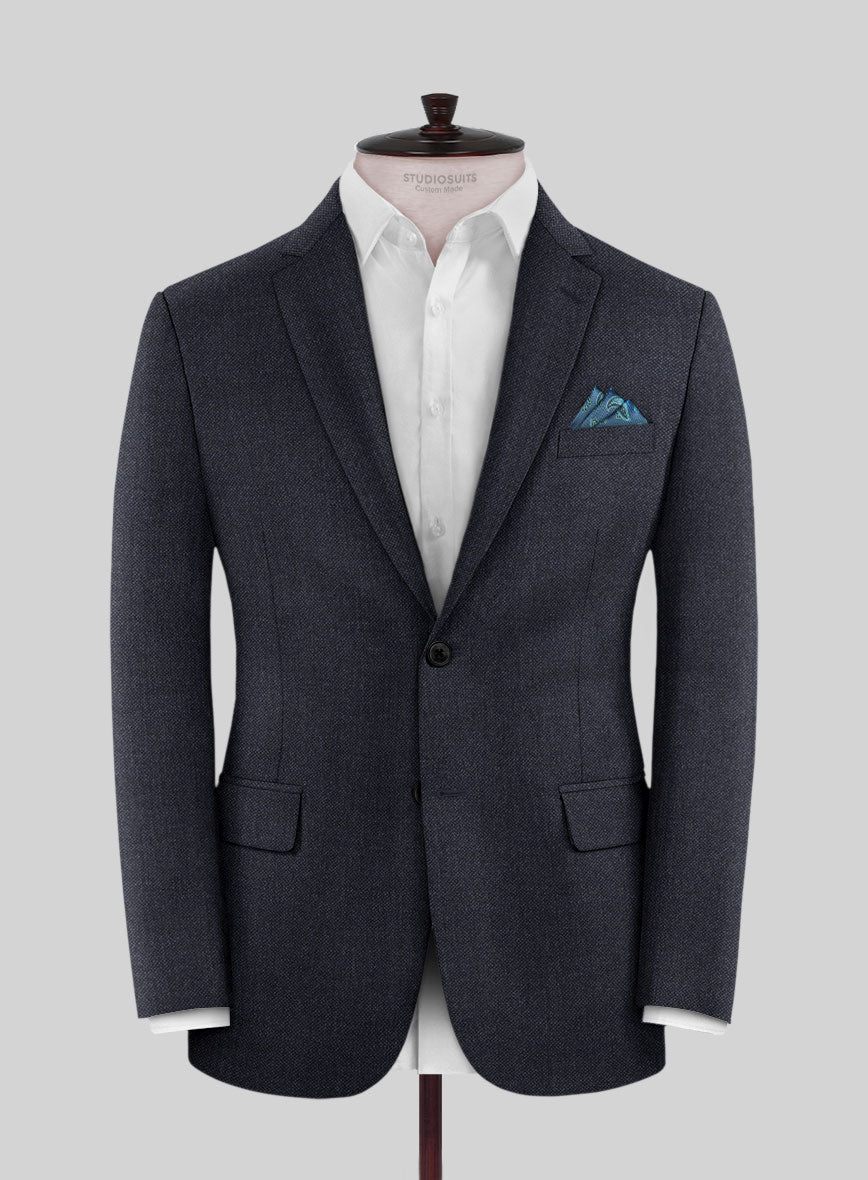 Italian Ombo Blue Birdseye Flannel Jacket - StudioSuits