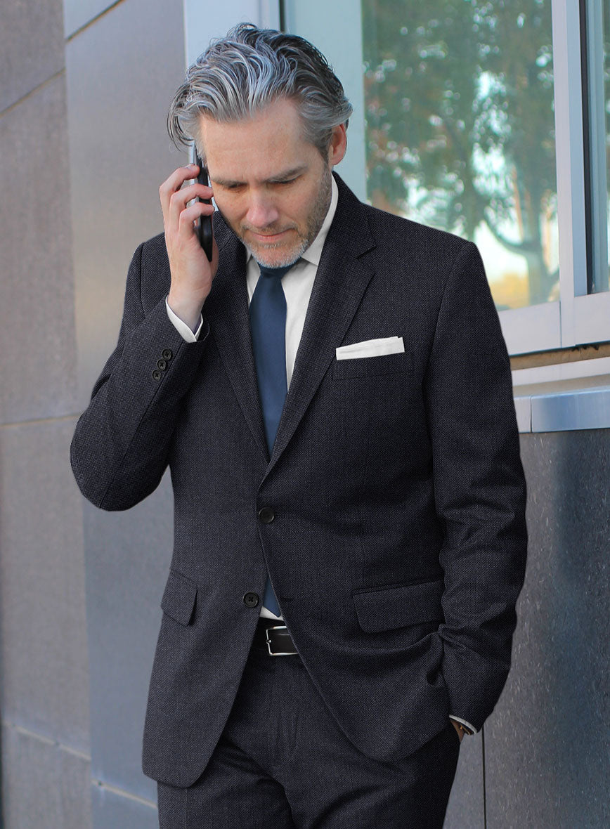 Italian Ombo Blue Birdseye Flannel Suit - StudioSuits