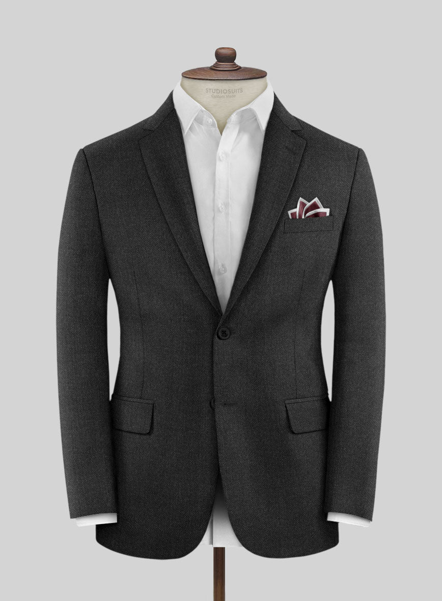 Italian Ombo Charcoal Birdseye Flannel Jacket - StudioSuits