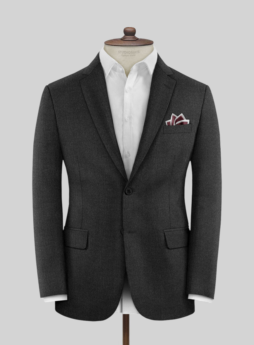 Italian Ombo Charcoal Birdseye Flannel Suit - StudioSuits