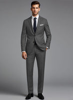 Italian Ombo Dark Gray Birdseye Flannel Suit - StudioSuits