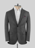 Italian Ombo Dark Gray Birdseye Flannel Suit - StudioSuits