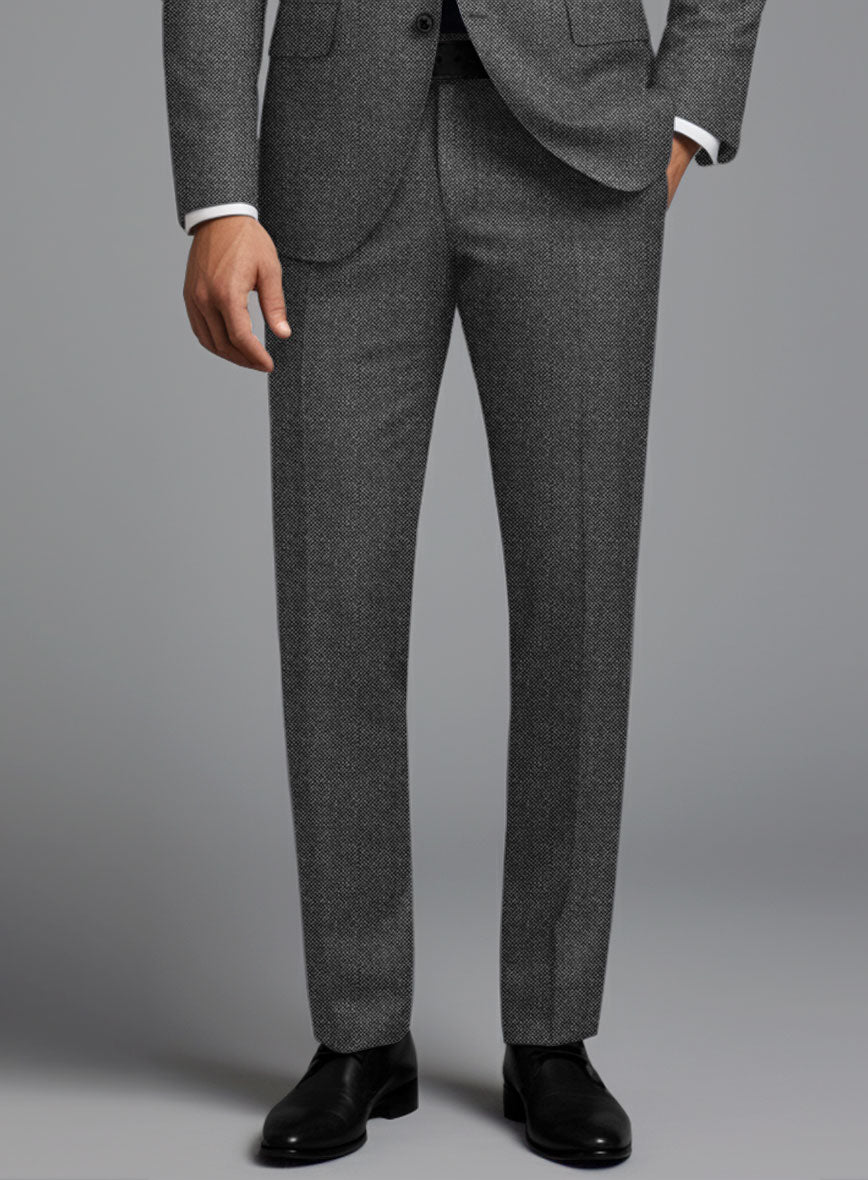 Italian Ombo Dark Gray Birdseye Flannel Suit - StudioSuits