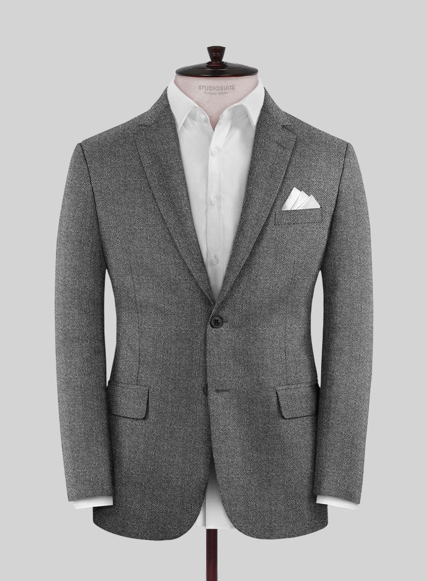 Italian Ombo Gray Birdseye Flannel Jacket - StudioSuits