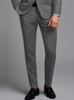 Italian Ombo Gray Birdseye Flannel Pants - StudioSuits