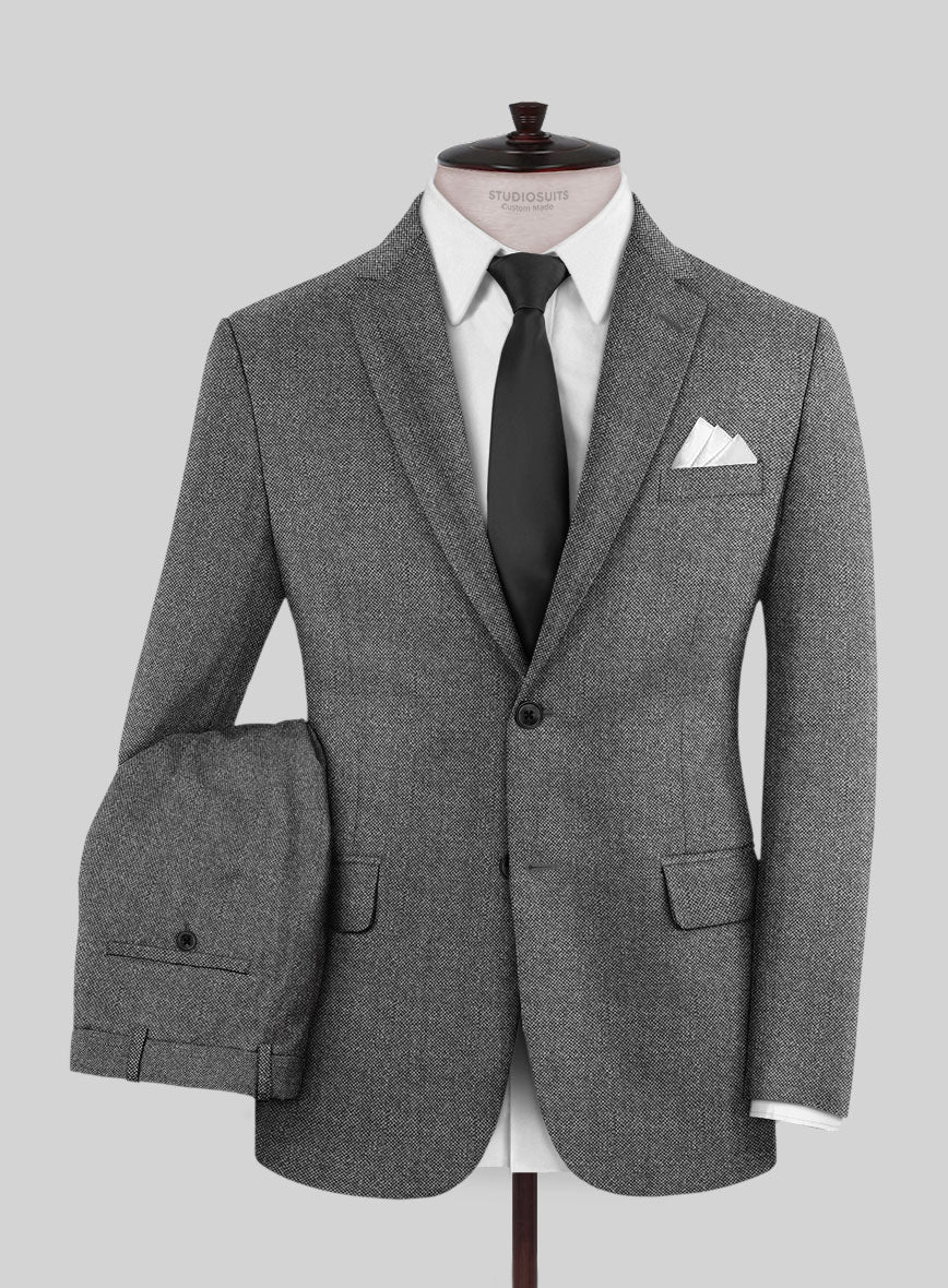 Italian Ombo Gray Birdseye Flannel Suit - StudioSuits