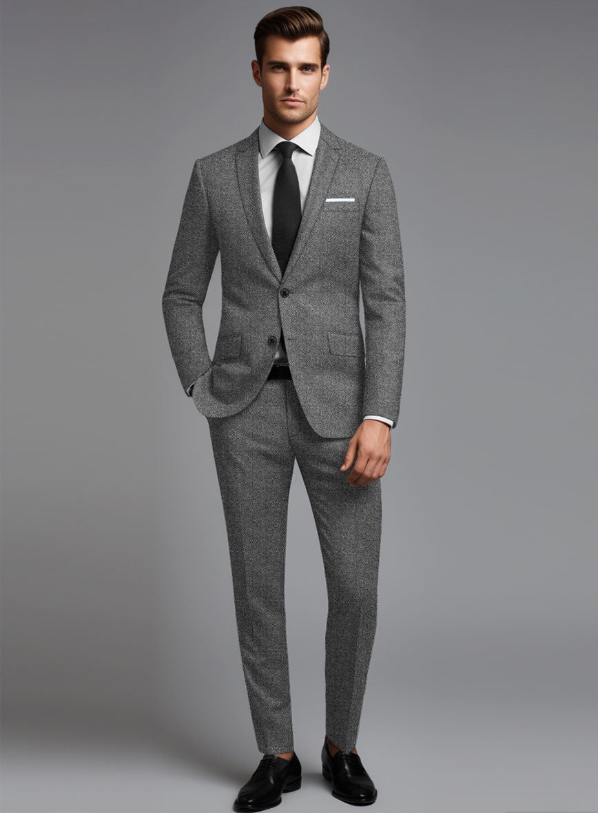 Italian Ombo Gray Birdseye Flannel Suit - StudioSuits
