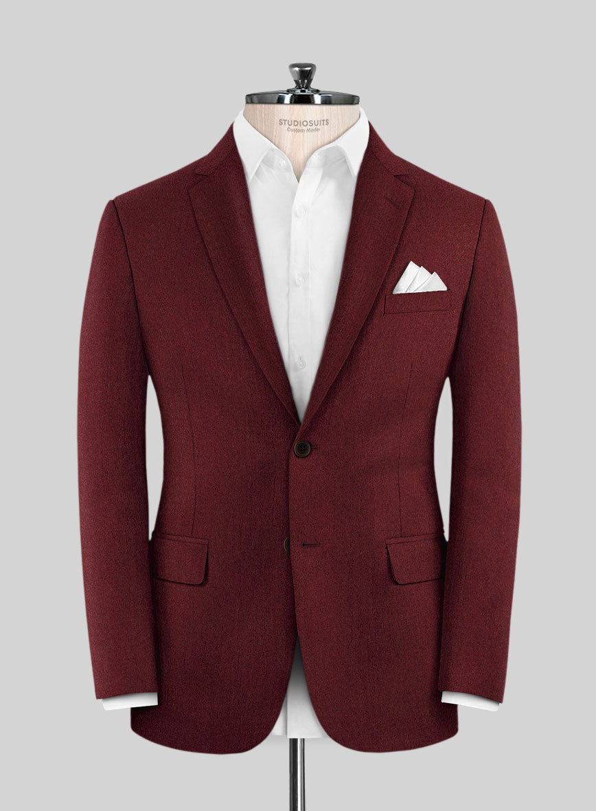 Italian Ospero Maroon Wool Suit - StudioSuits