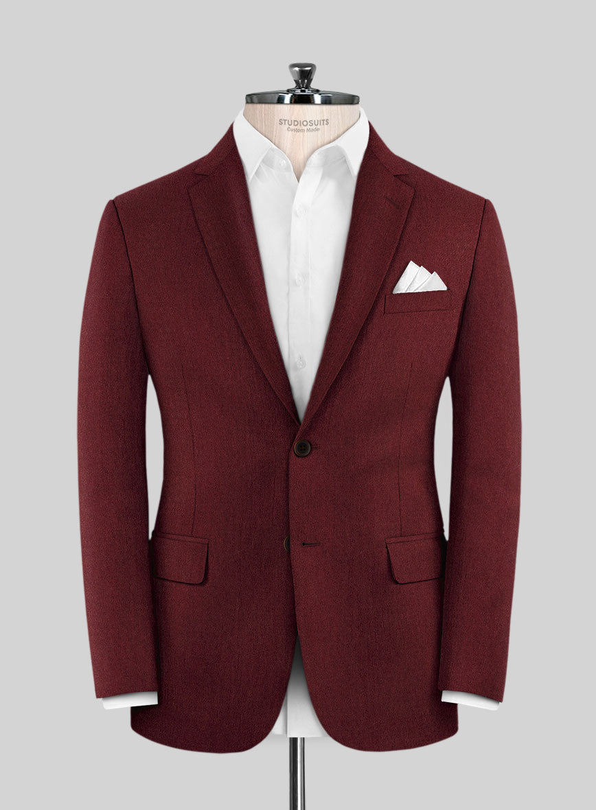 Italian Ospero Maroon Wool Suit – StudioSuits