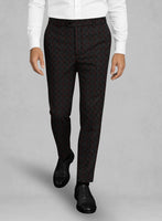 Italian Oxide Charcoal Check Tweed Pants - StudioSuits