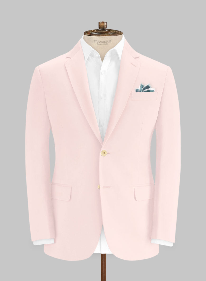 Italian Pale Pink Cotton Stretch Jacket - StudioSuits