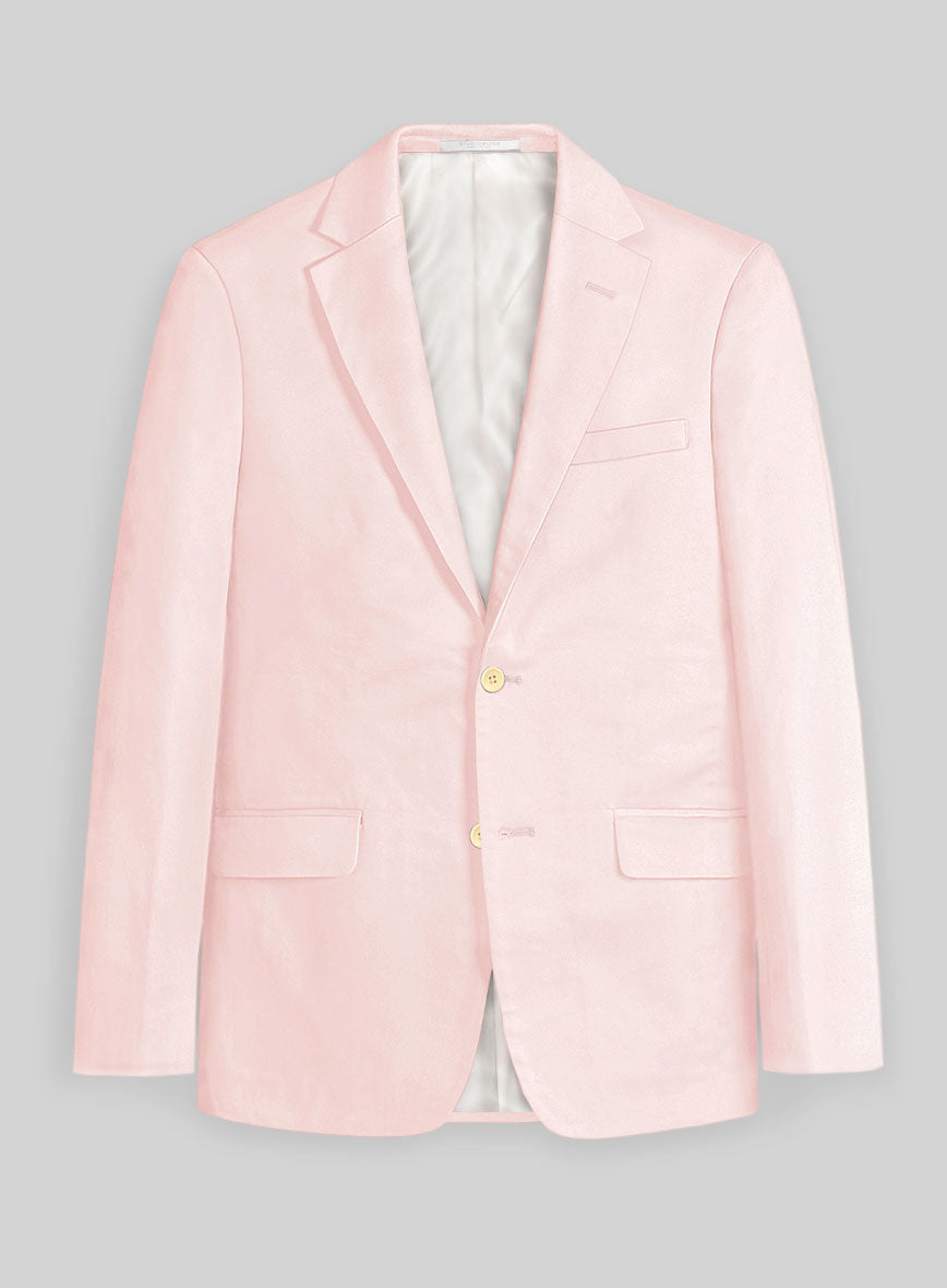 Italian Pale Pink Cotton Stretch Jacket - StudioSuits
