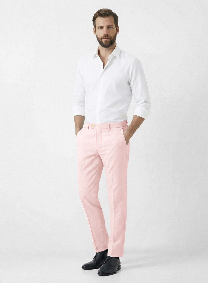 Italian Pale Pink Cotton Stretch Suit - StudioSuits