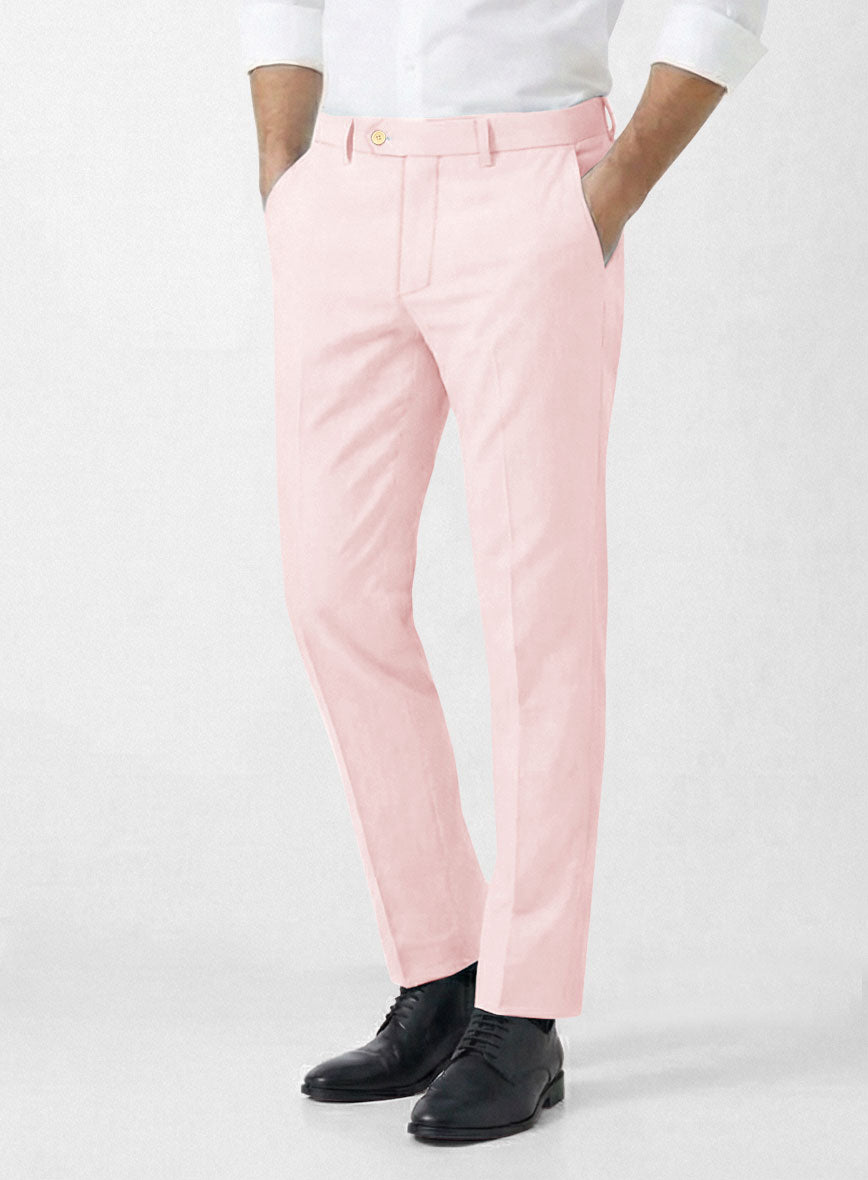 Italian Pale Pink Cotton Stretch Suit - StudioSuits