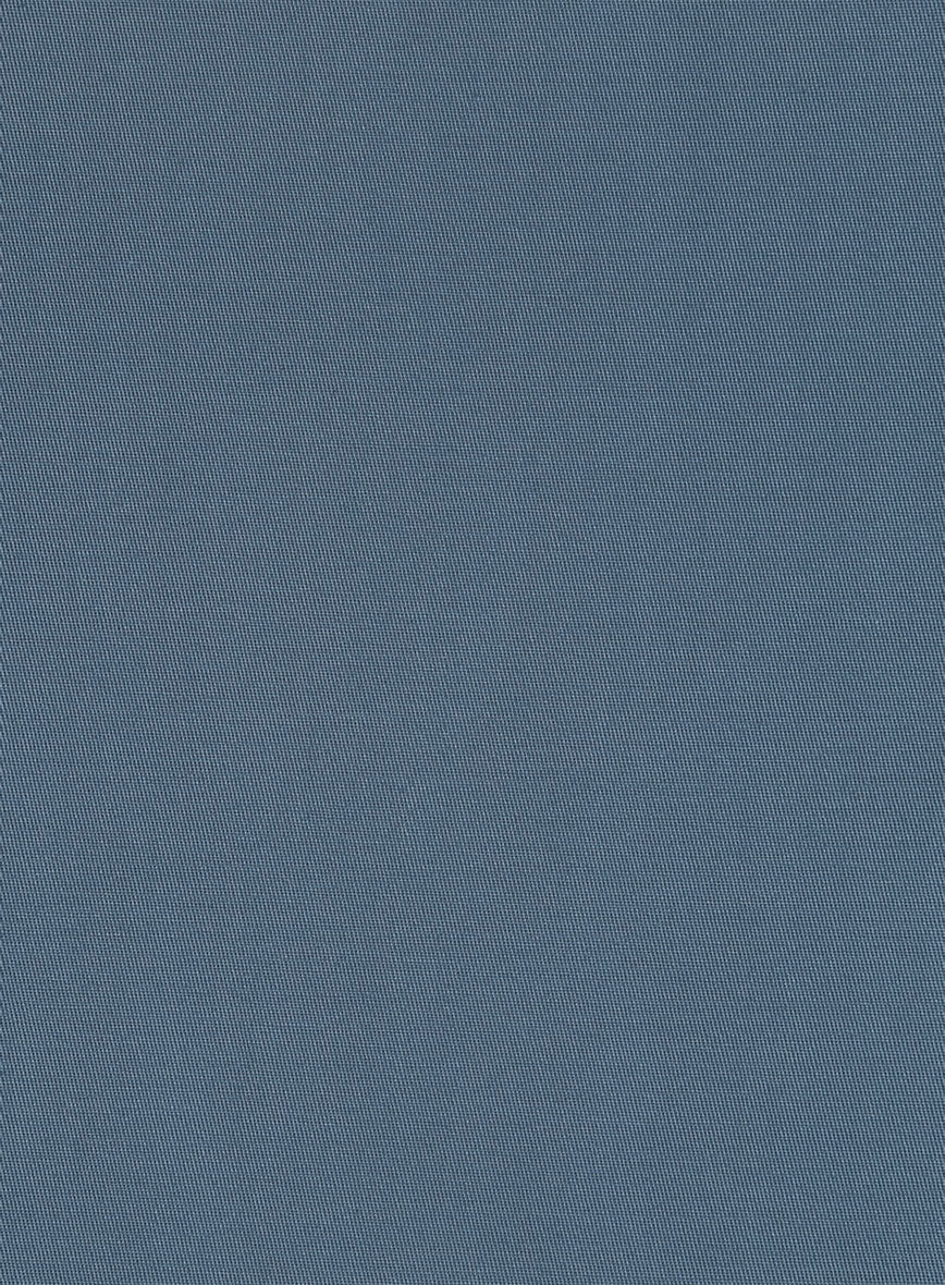 Italian Petrol Blue Cotton Stretch Pants - StudioSuits