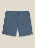 Italian Petrol Blue Cotton Stretch Shorts - StudioSuits