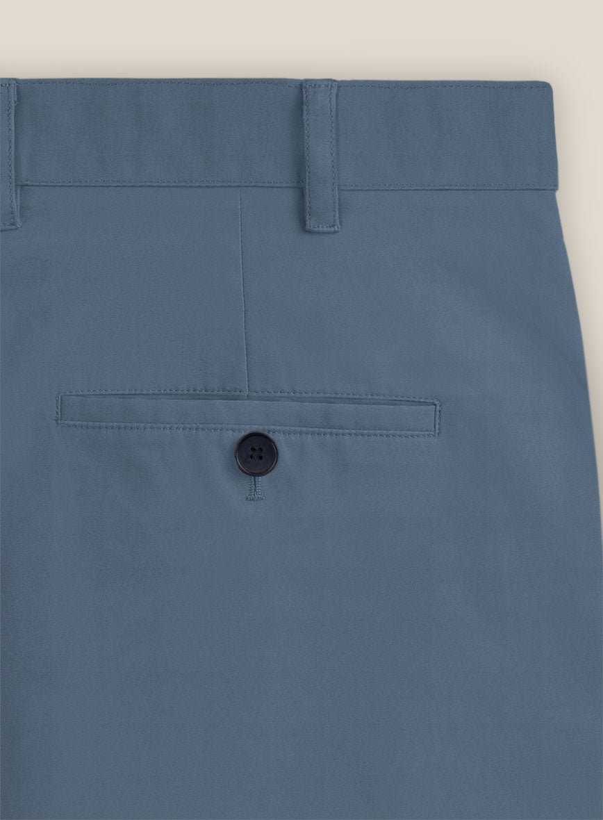 Italian Petrol Blue Cotton Stretch Shorts - StudioSuits