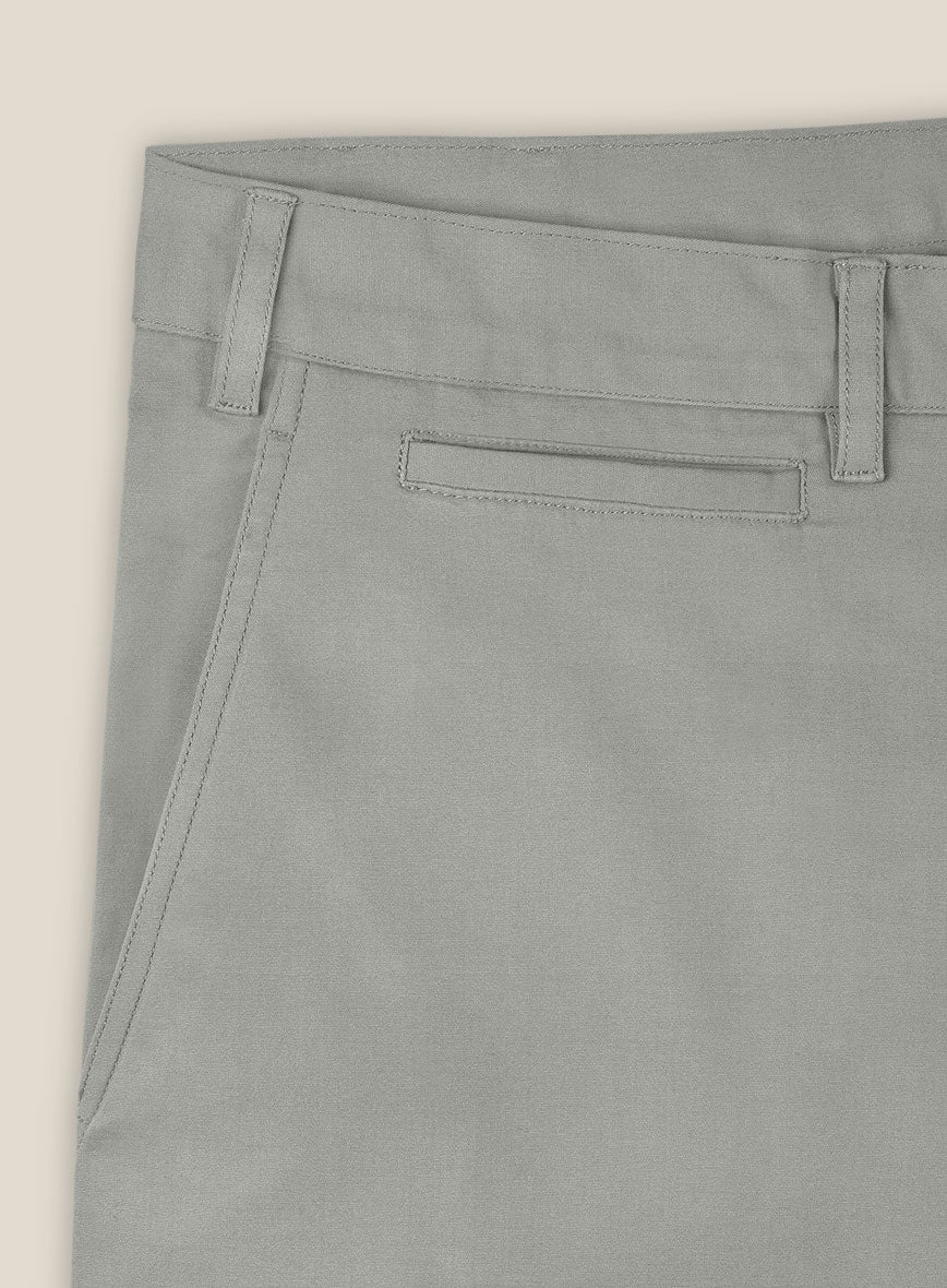 Italian Petrol Gray Cotton Stretch Shorts - StudioSuits